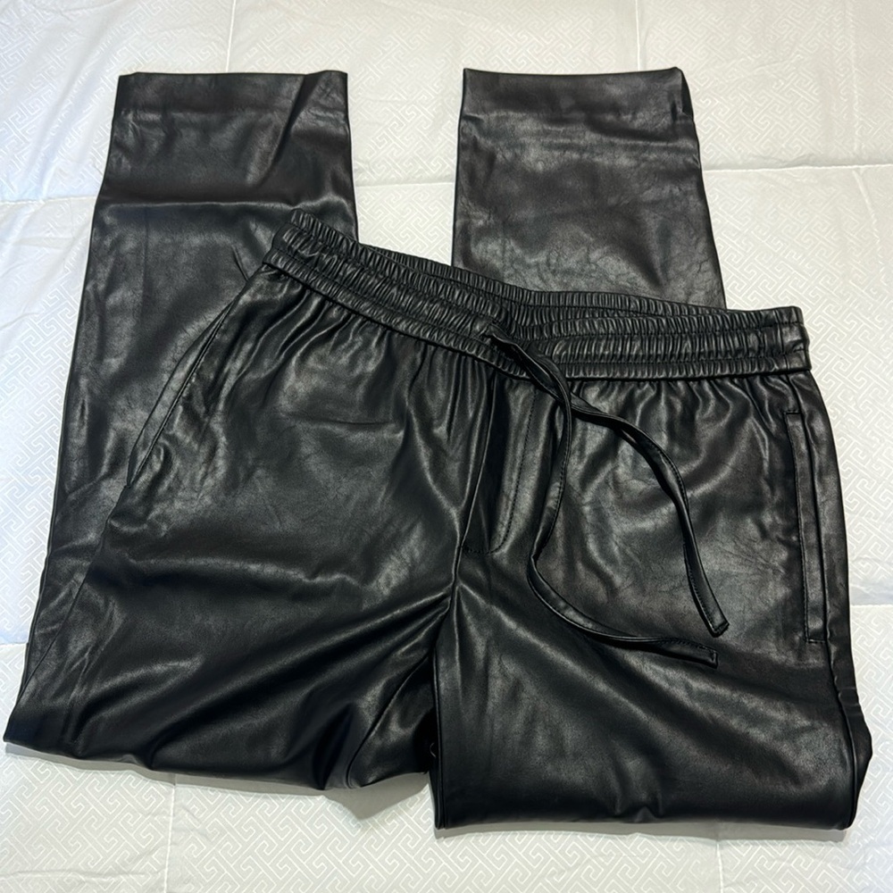 Calvin Klein faux leather joggers
